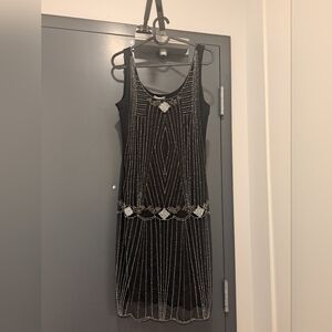 H&M Black Dress with Silver Beading